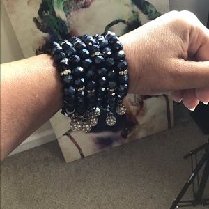 Dark blue stretch bracelets. 5 each or 6 for 25